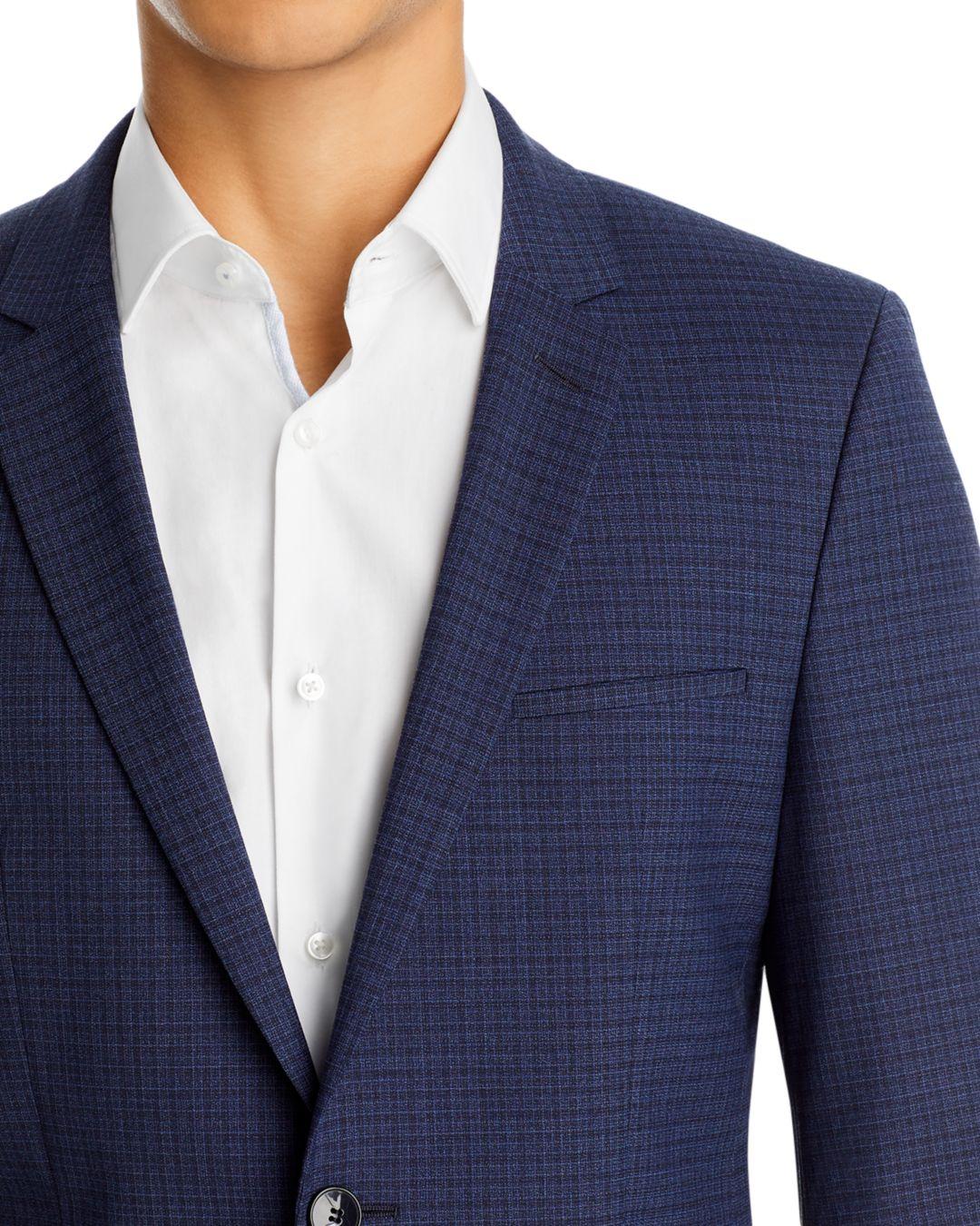HUGO Arti Extra Slim Fit Tonal Check Suit Jacket in Blue for Men