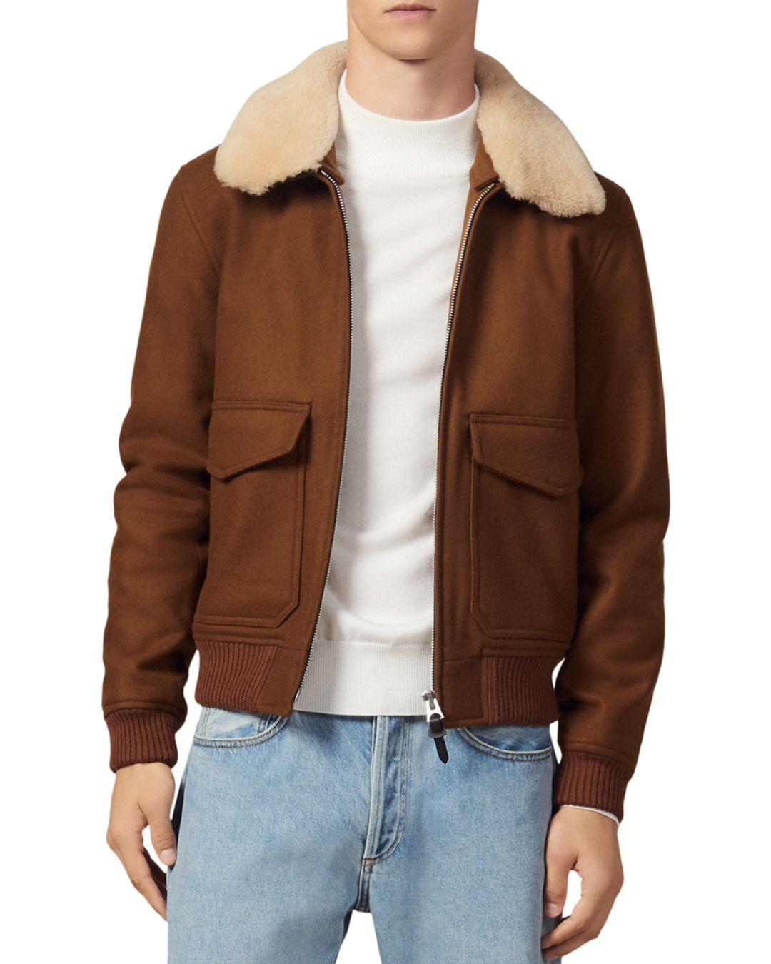 sandro shearling jacket mens