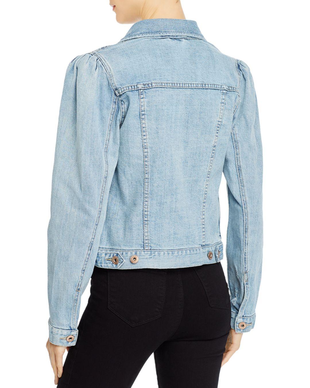 pistola puff sleeve denim jacket 