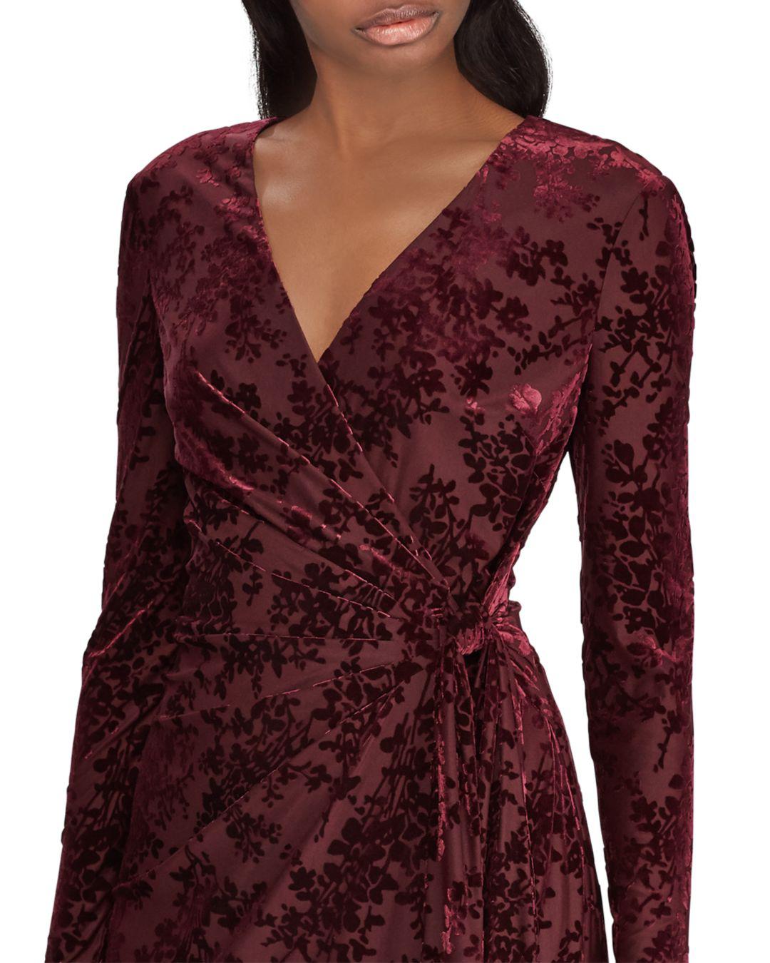 ralph lauren velvet wrap dress