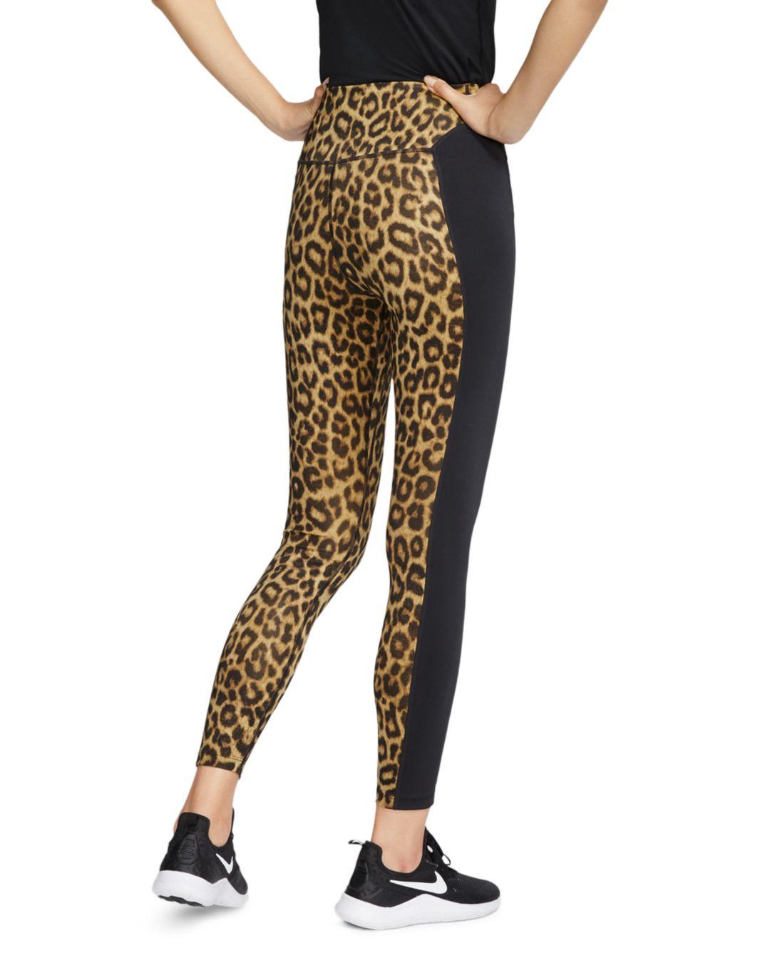 women's nike club animal print crop leggings