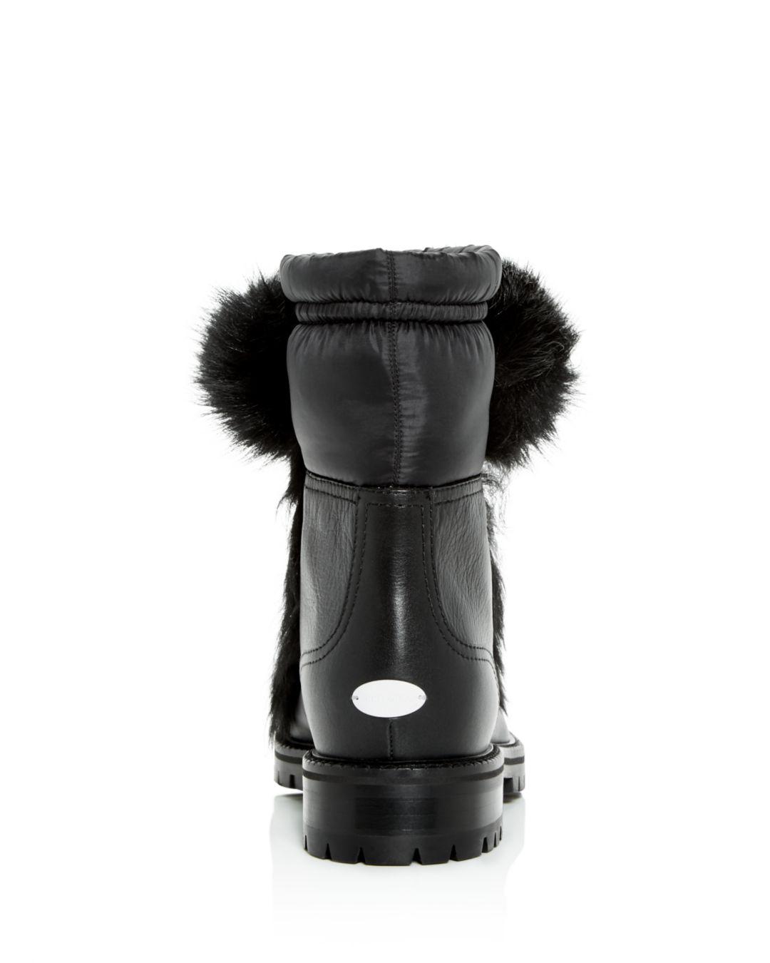 faux fur pom pom boots