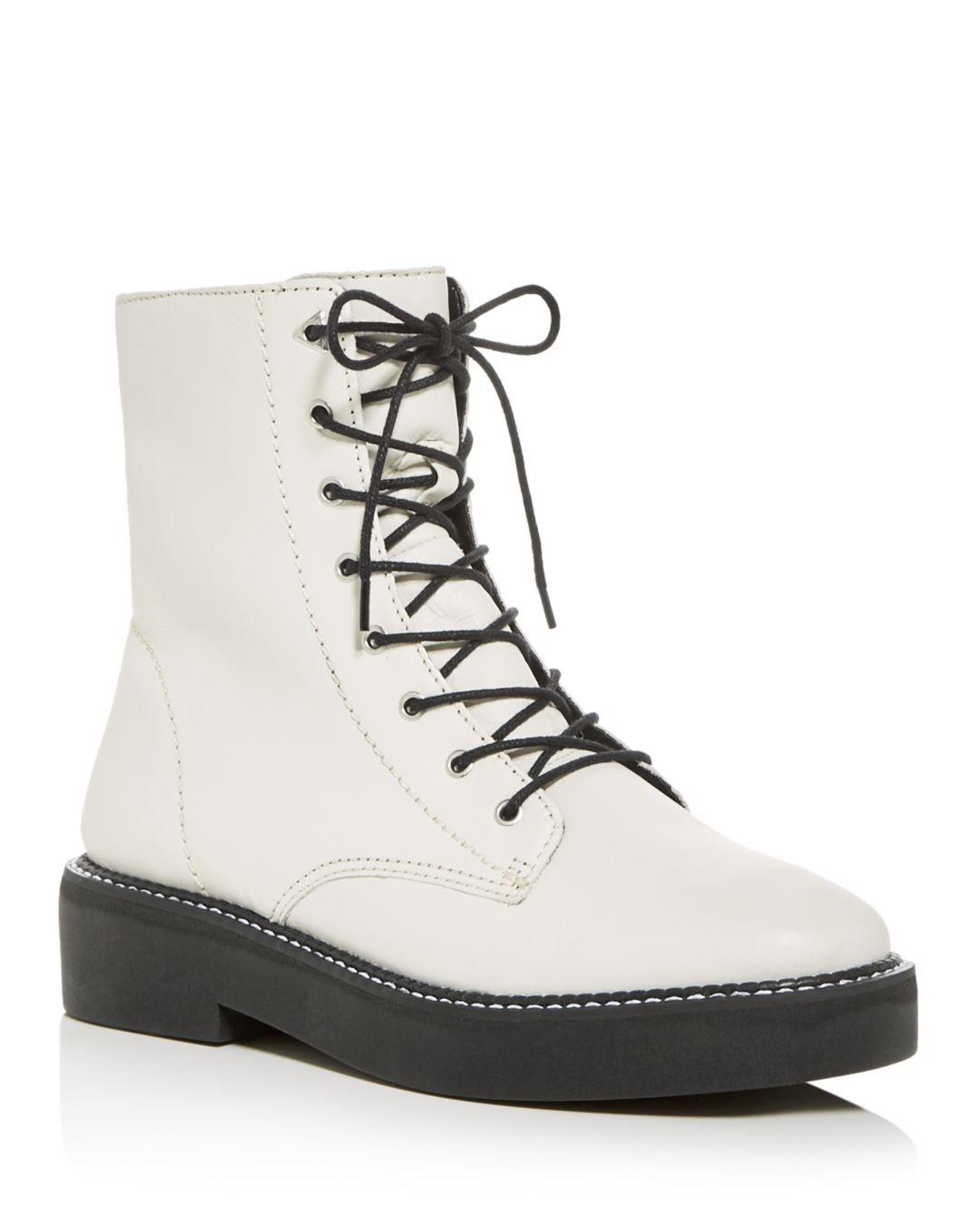 Schutz Leather Women's Mckenzie Combat Boots in Pearl (White) - Lyst