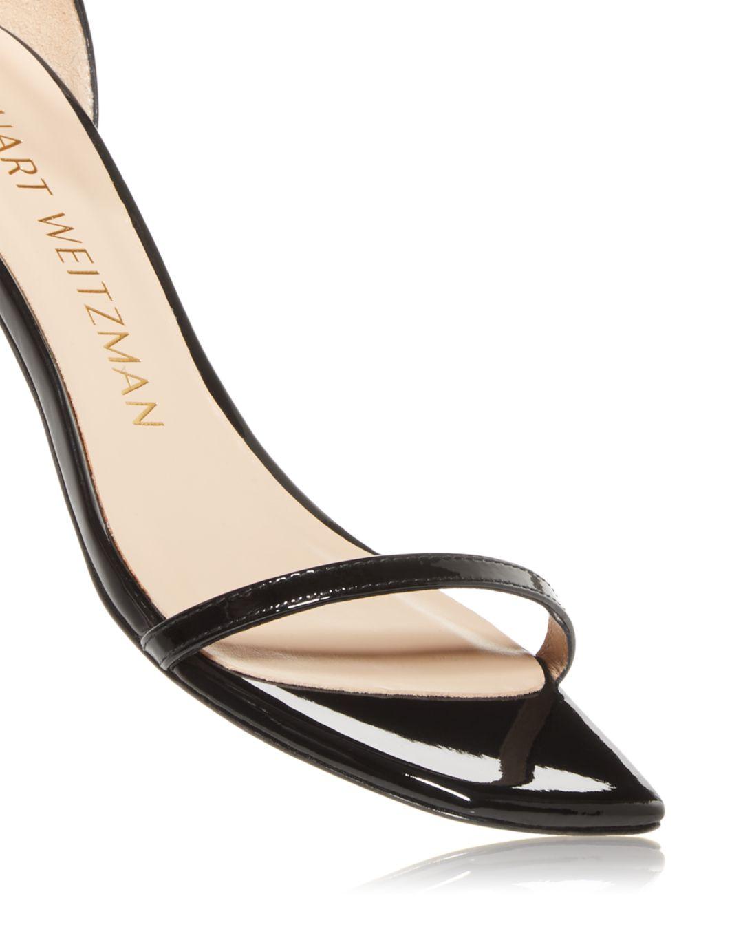 Stuart Weitzman Nudistcurve Kitten Heel Sandals in Black | Lyst
