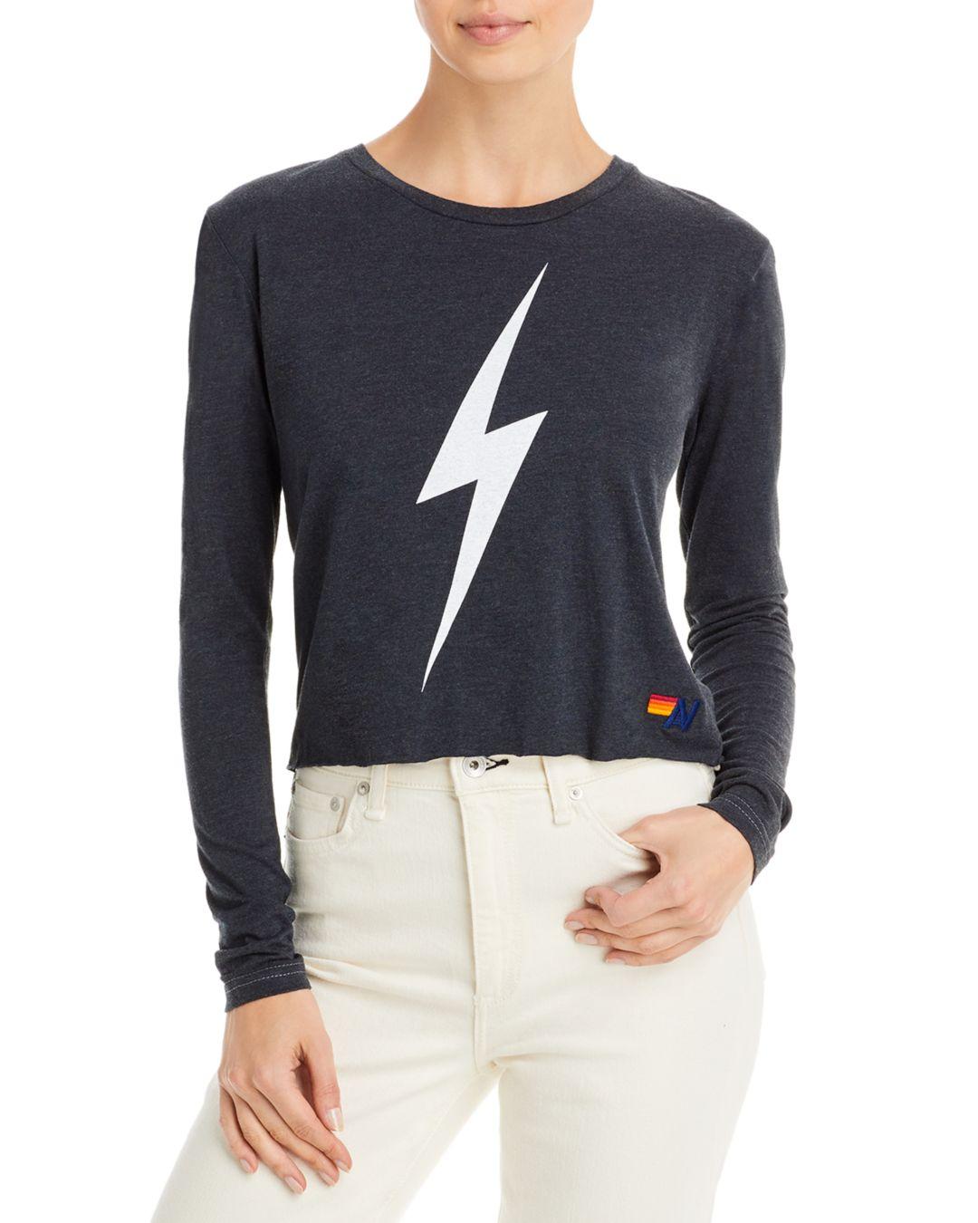 Aviator Nation Bolt Long Sleeve Boyfriend Tee in Blue Lyst