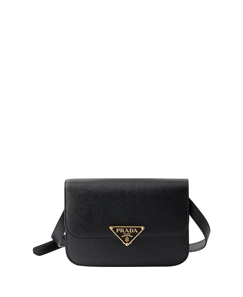 Prada Saffiano Leather Flap Shoulder Bag in Black Lyst
