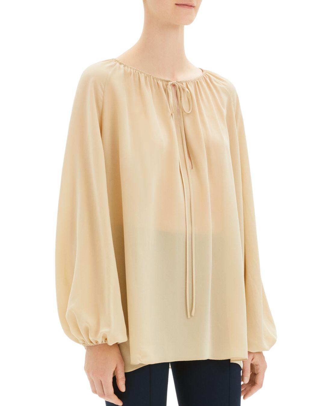 silk peasant top