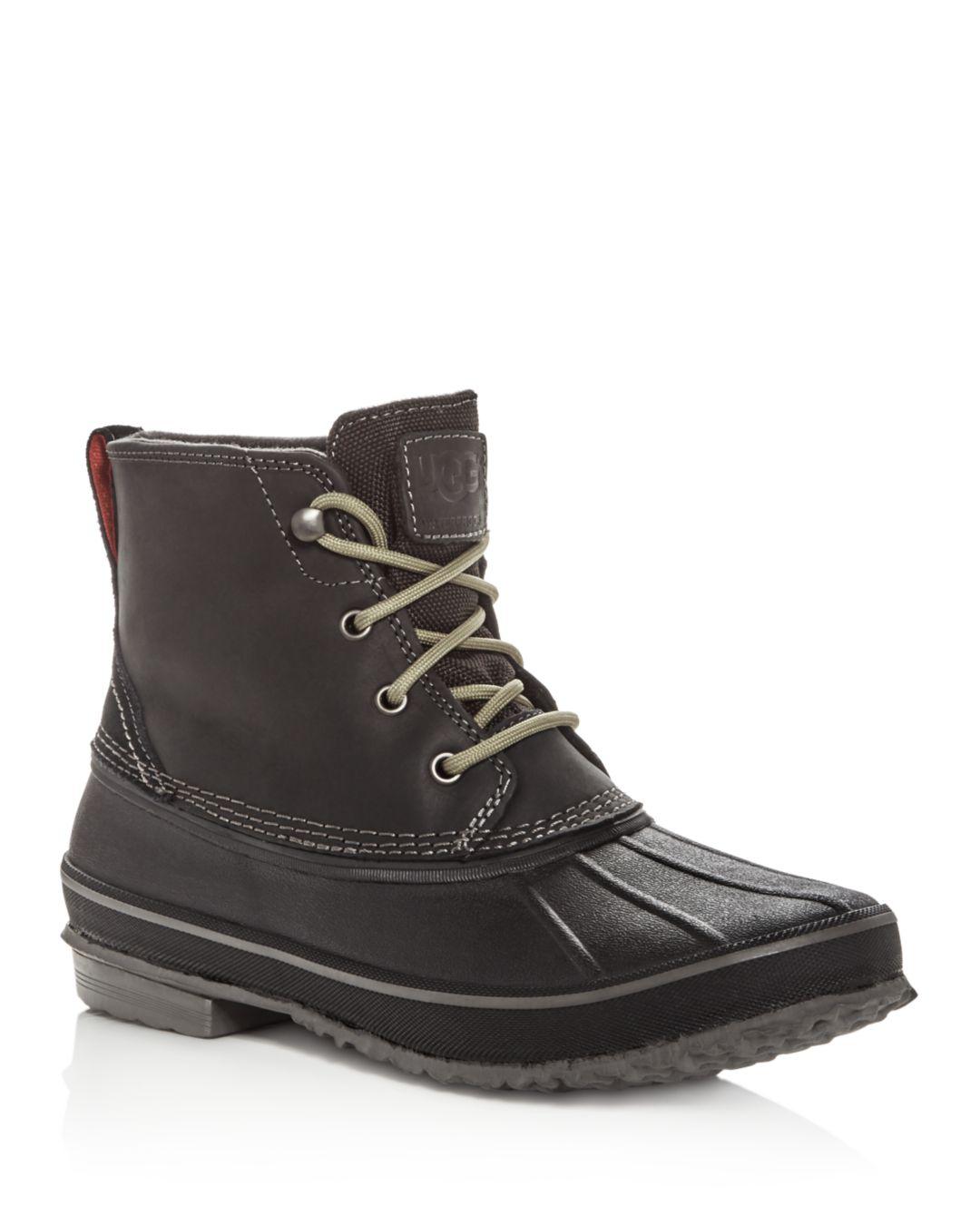 UGG Men's Zetik Waterproof Leather Duck Boots in Black for Men - Lyst