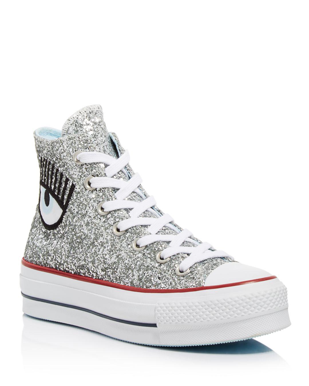 silver sparkly high tops
