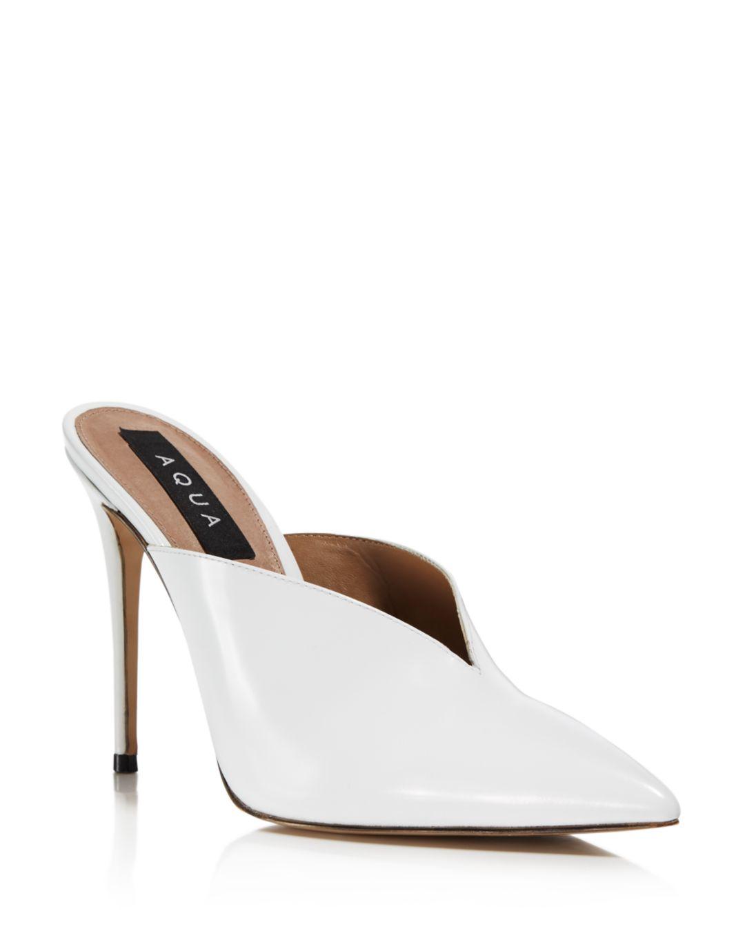 white pointed mule