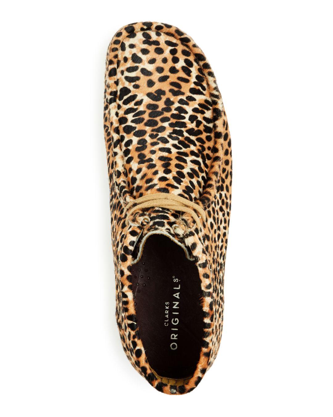 Clarks Leather Men's Wallabee Leopard Print Calf Hair Chukka Boots for Men  | Lyst