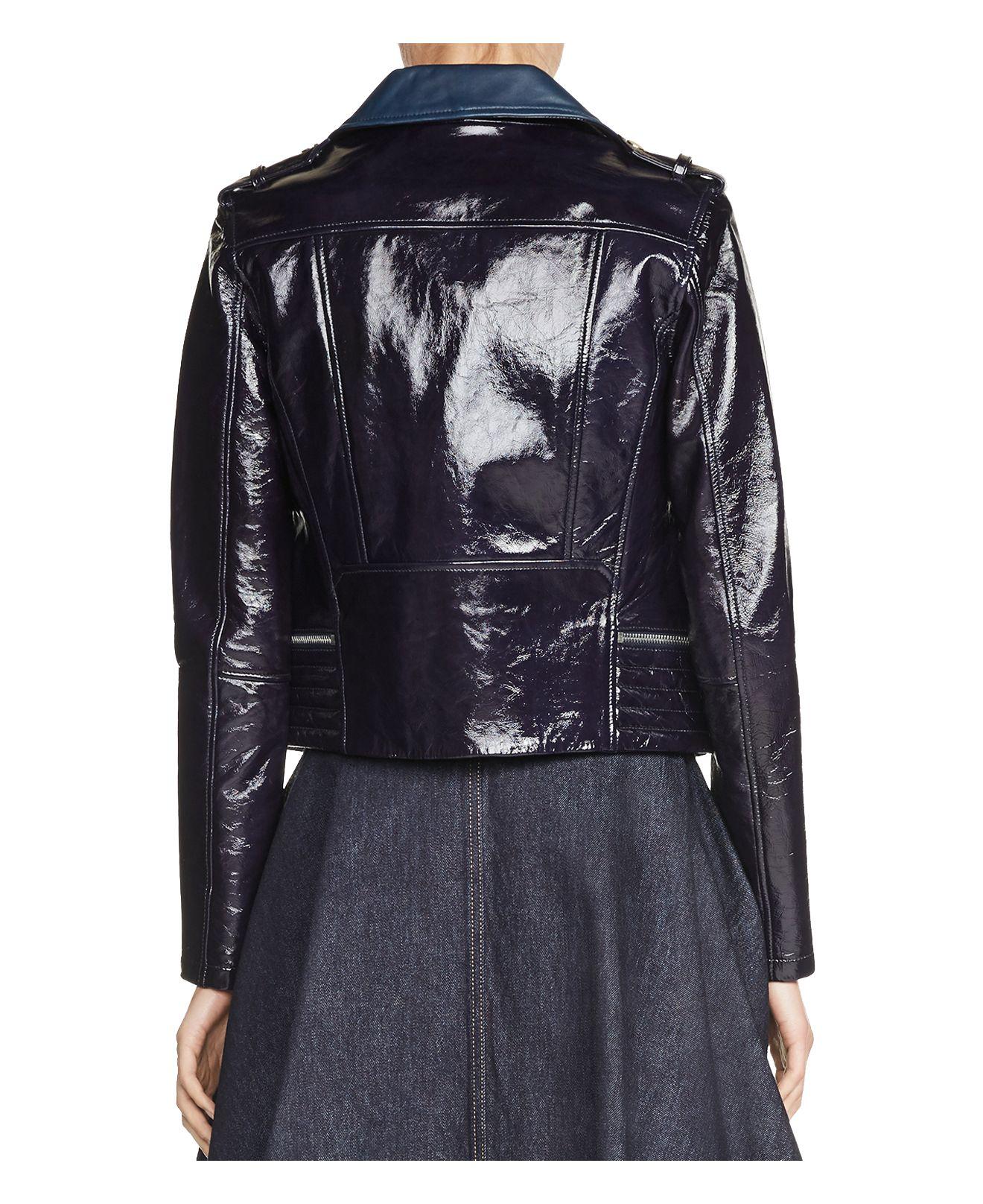 maje patent leather jacket