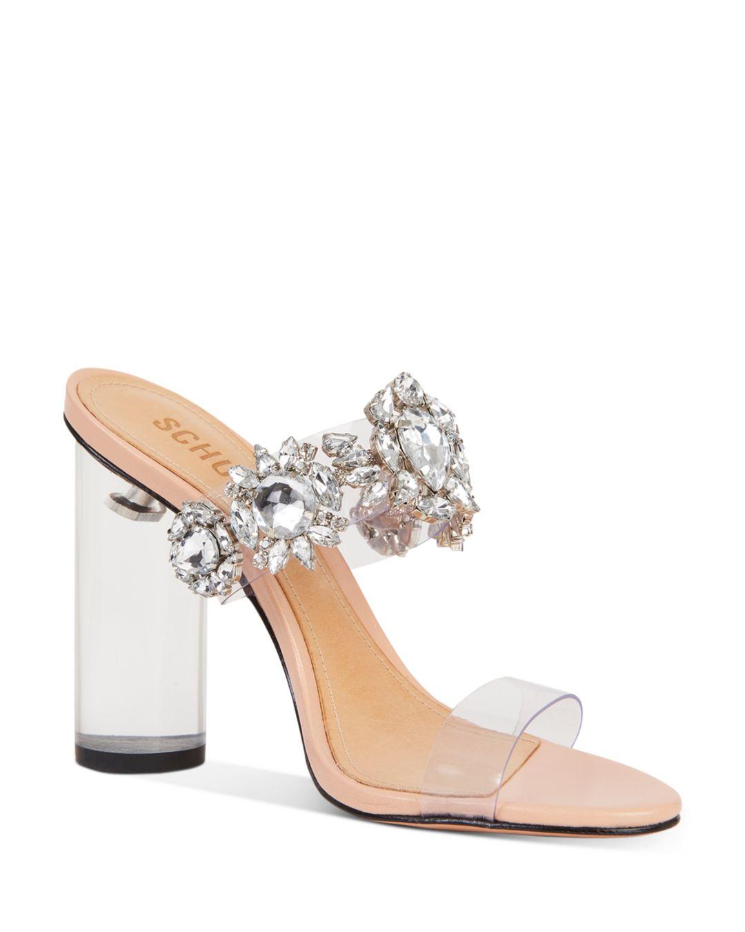 crystal block heel