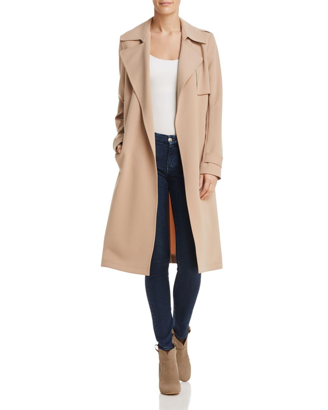 Theory Oaklane Admiral Crepe Trench Coat in Natural | Lyst
