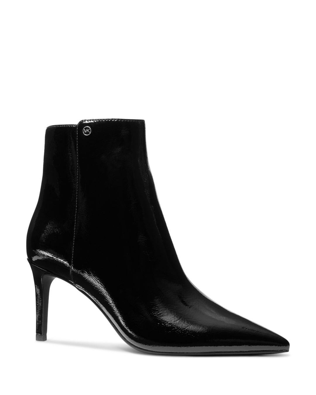 michael kors black booties heel