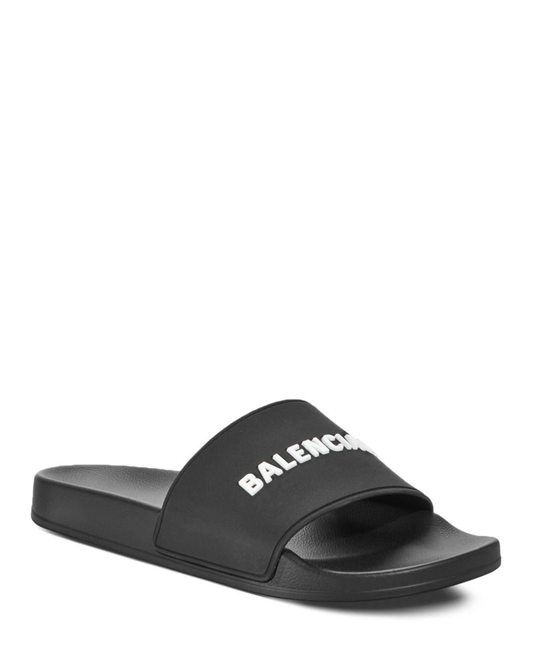 Balenciaga Rubber Men's Slide Sandals in Black for Men - Lyst