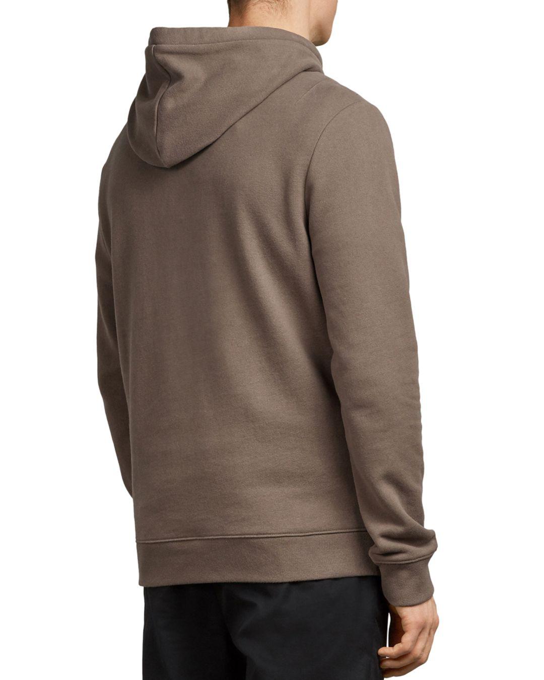AllSaints Cotton Raven Hoodie in Olive Green (Green) for Men | Lyst