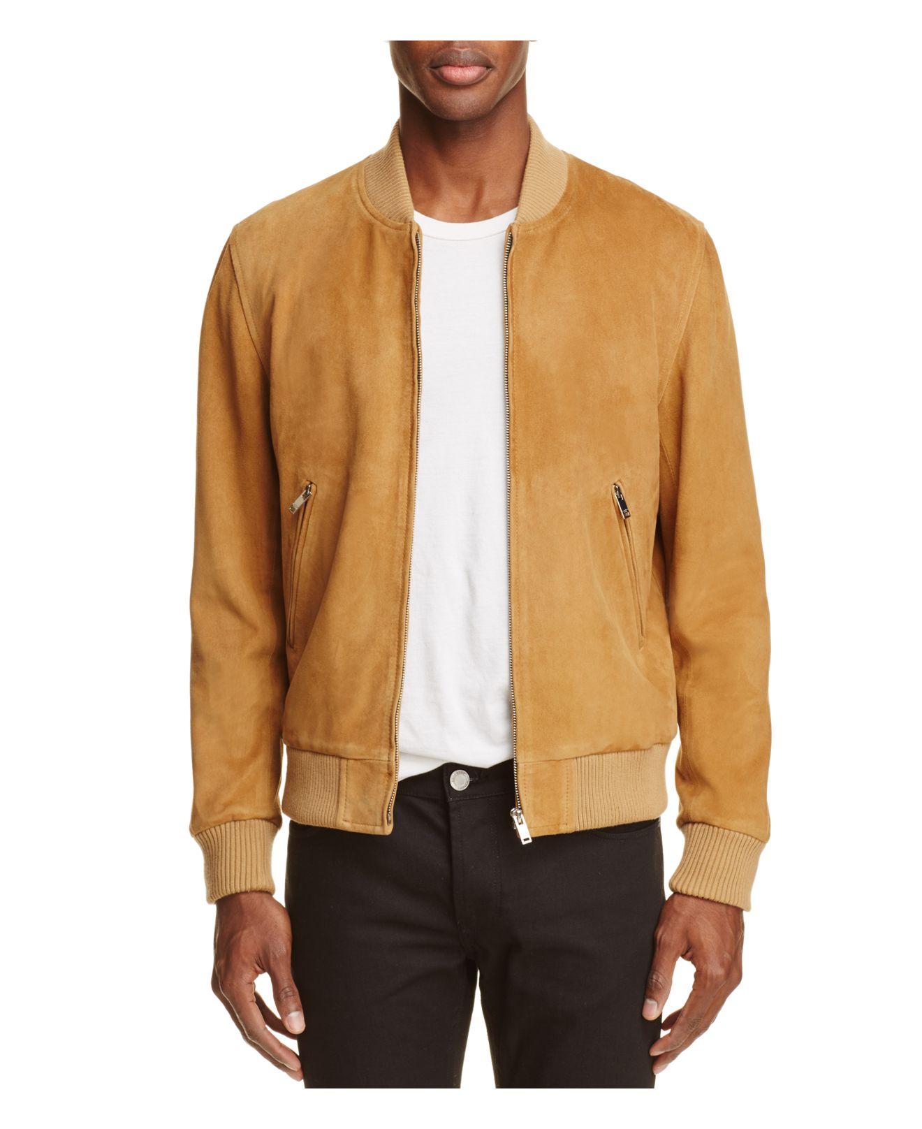 sandro suede bomber jacket