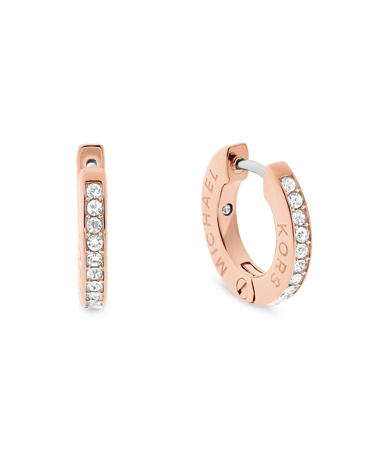 Michael Kors Rose Gold Haute Hardware Hoop Earrings in Metallic Lyst