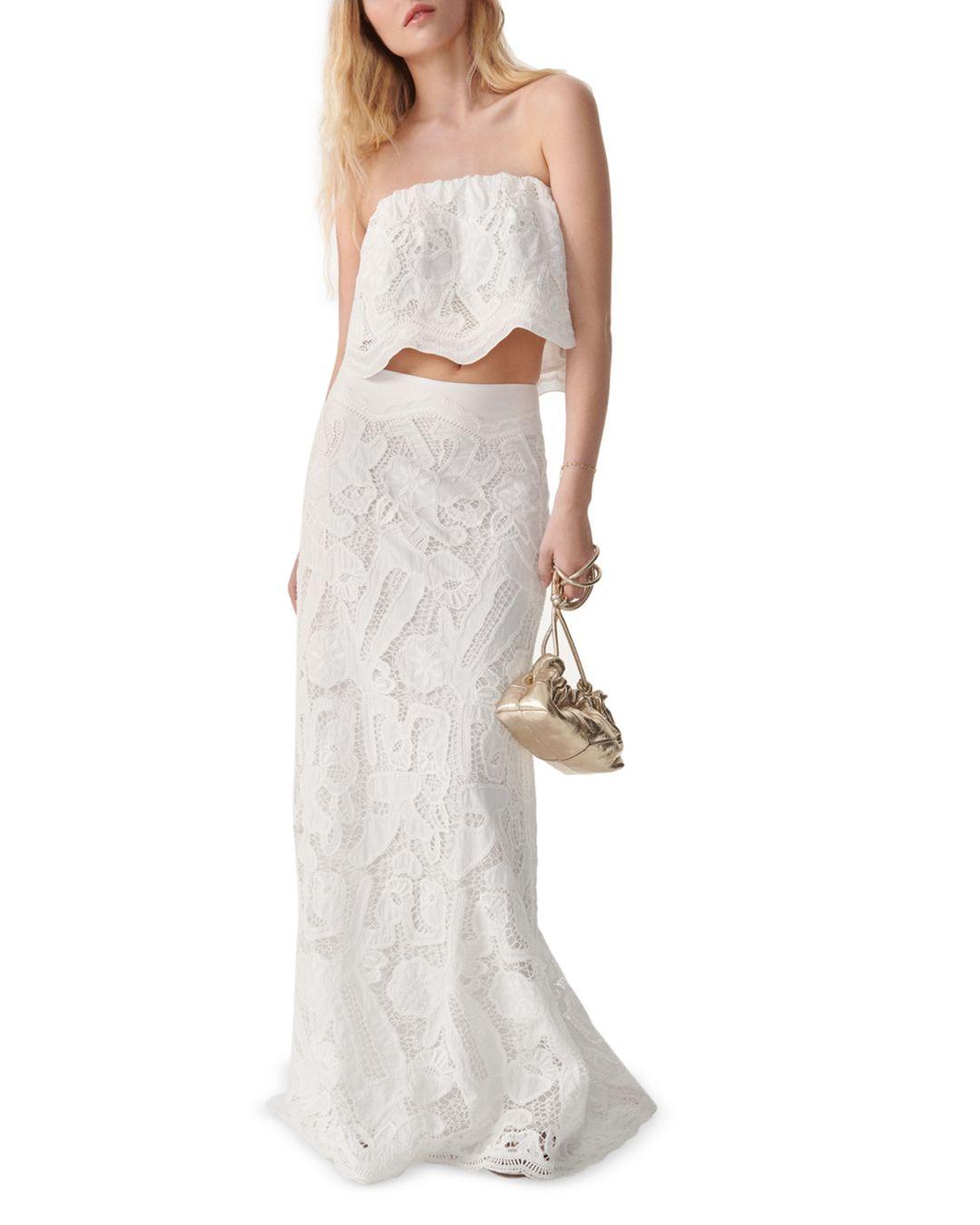 Ba&sh Inca Lace Maxi Skirt in White | Lyst Canada