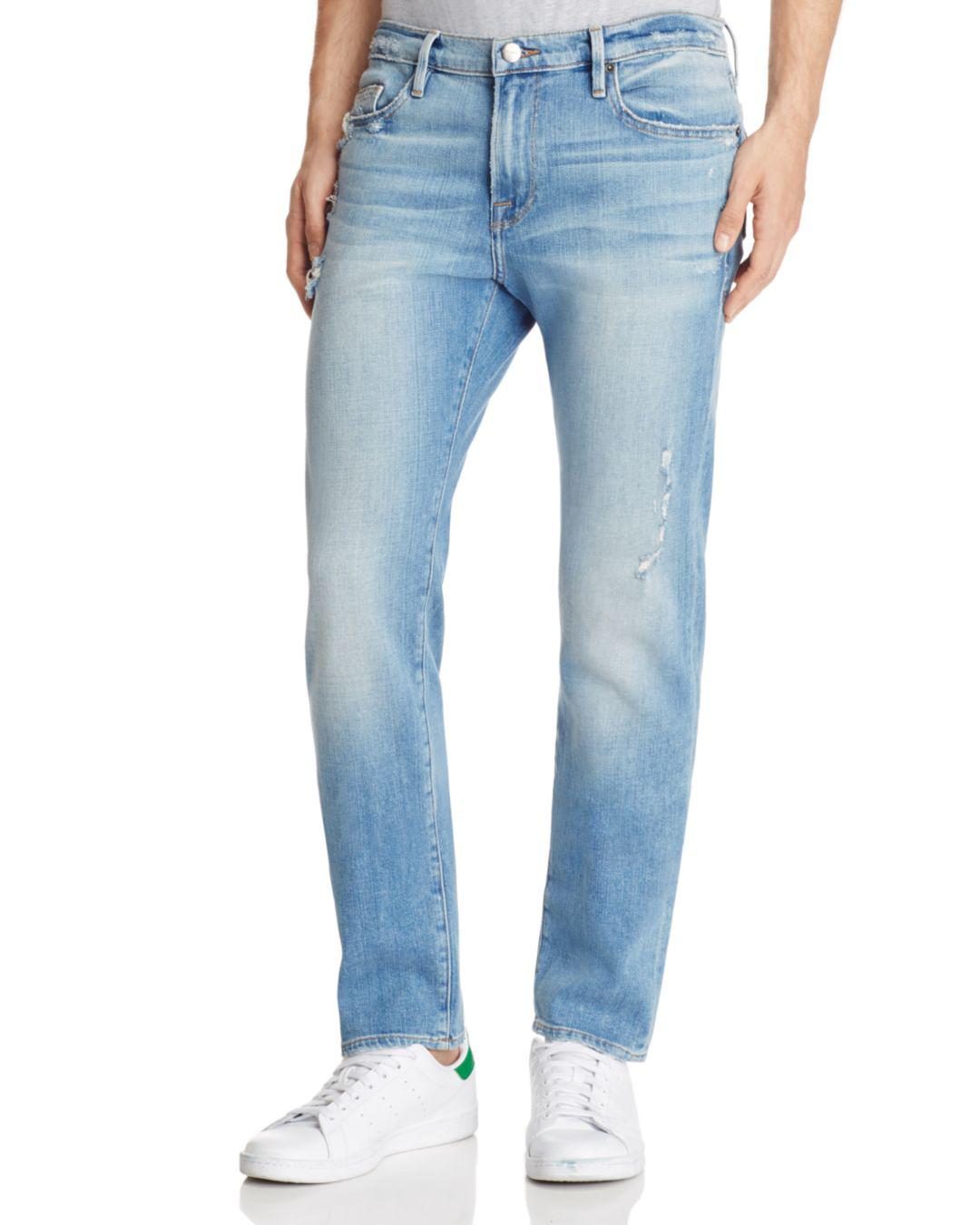 FRAME Denim L'homme Skinny Fit Jeans In Barkley in Blue for Men Lyst