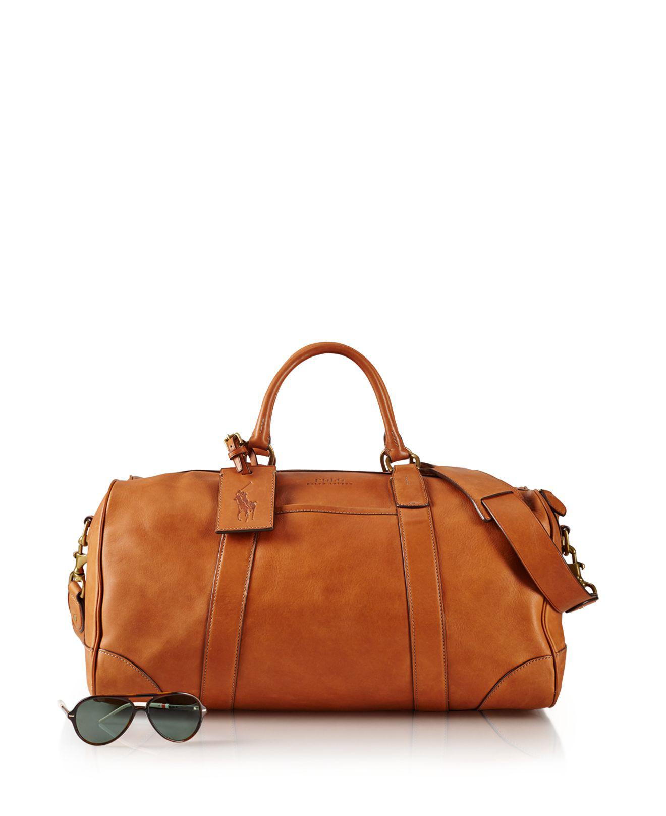 polo ralph lauren leather duffel bag