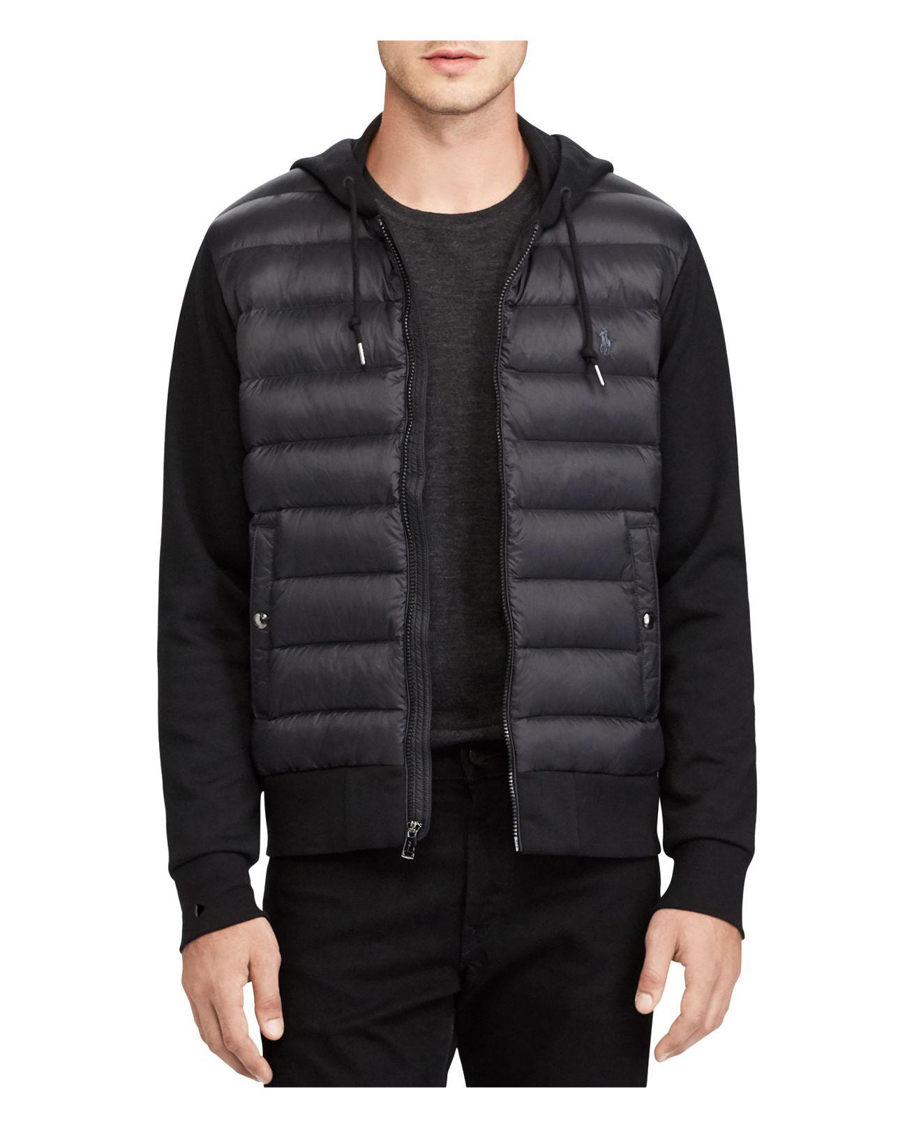 polo ralph lauren jet black down padded hooded jacket