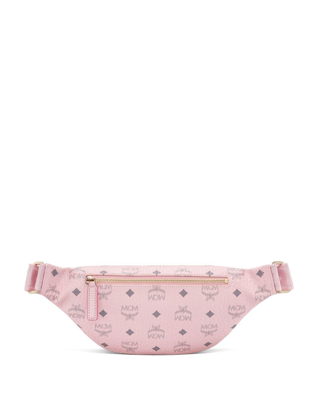 mcm fanny pack pink