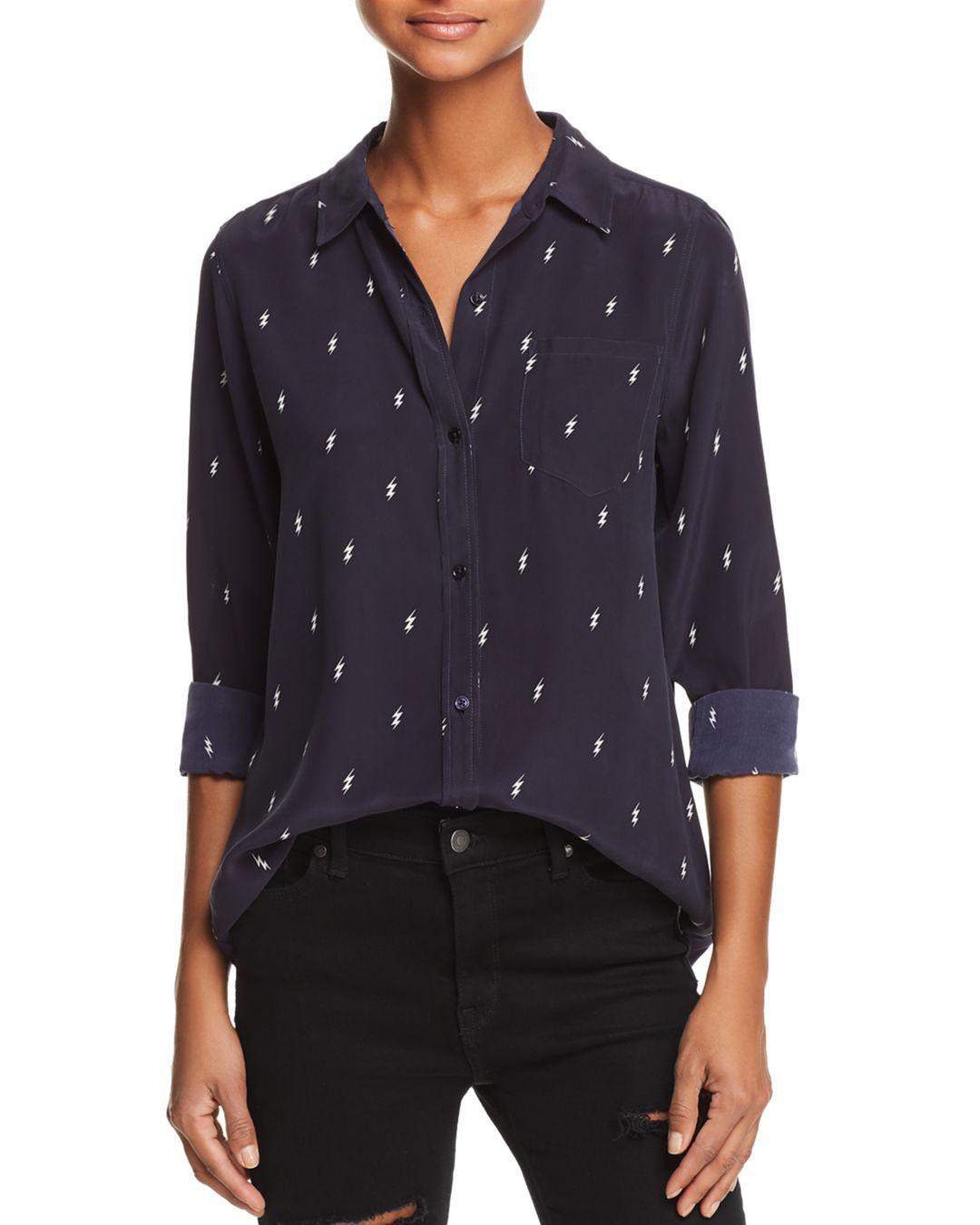 Rails Kate Lightning Print Silk Shirt 