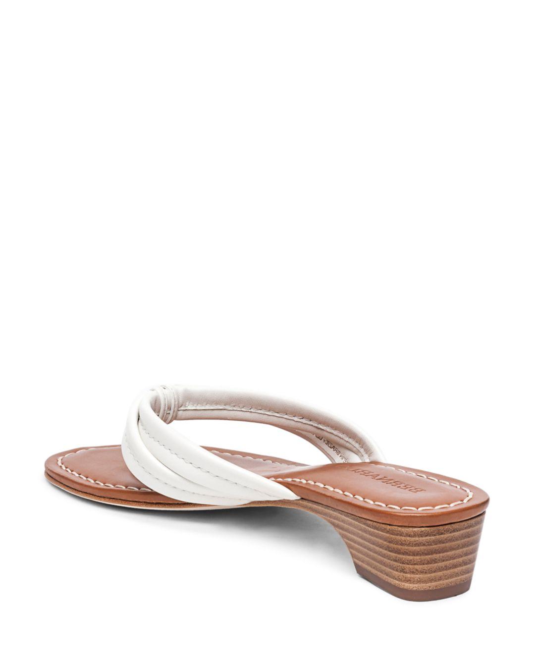 Bernardo Miami Flat Antiqued Leather Thong Sandals in White Antique (White) - Lyst