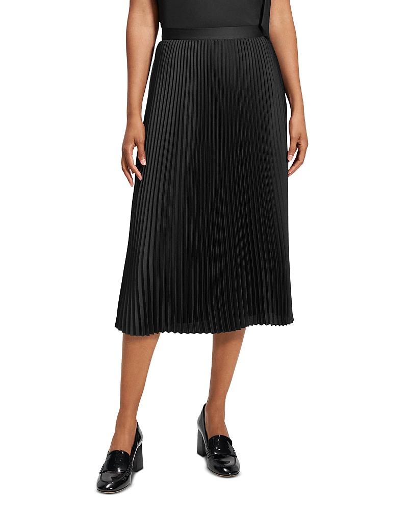 Satin pleat skirt - Black Jet
