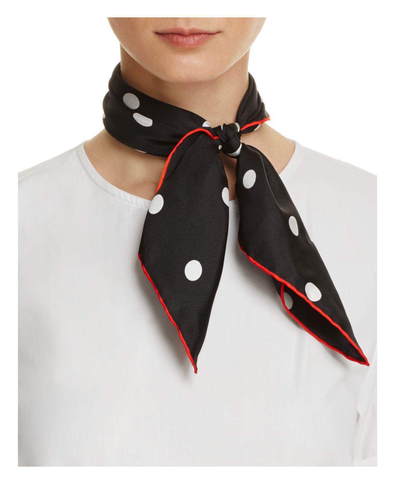 Kate Spade Dancing Dot Silk Bandana Scarf in Black Lyst