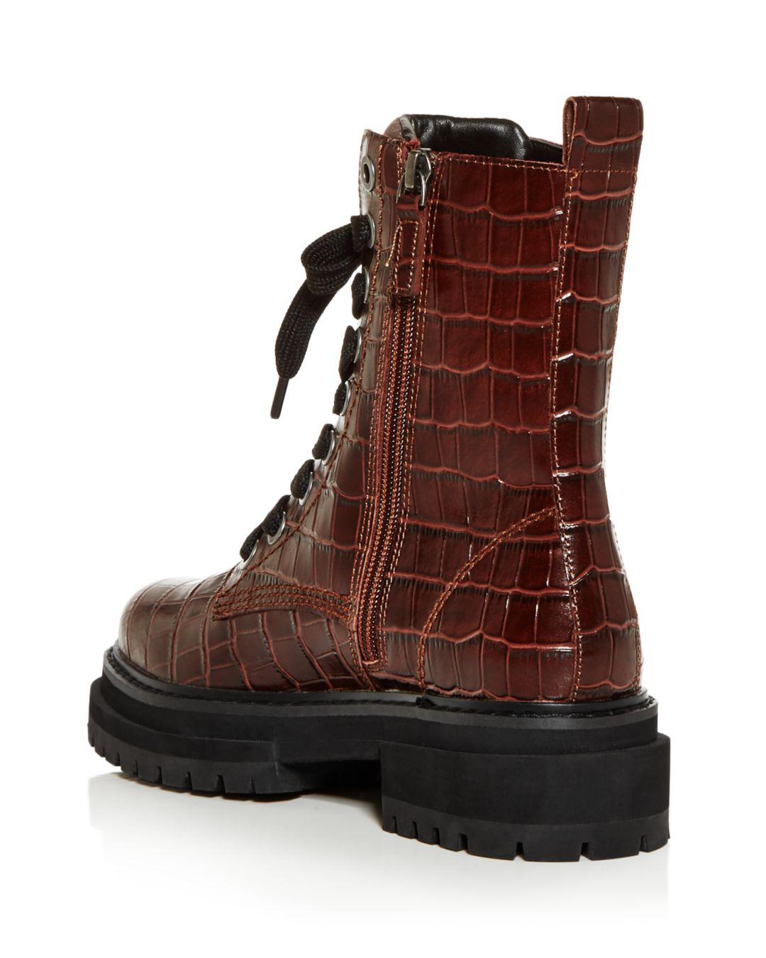 Kurt Geiger Siva Croc Embossed Combat 