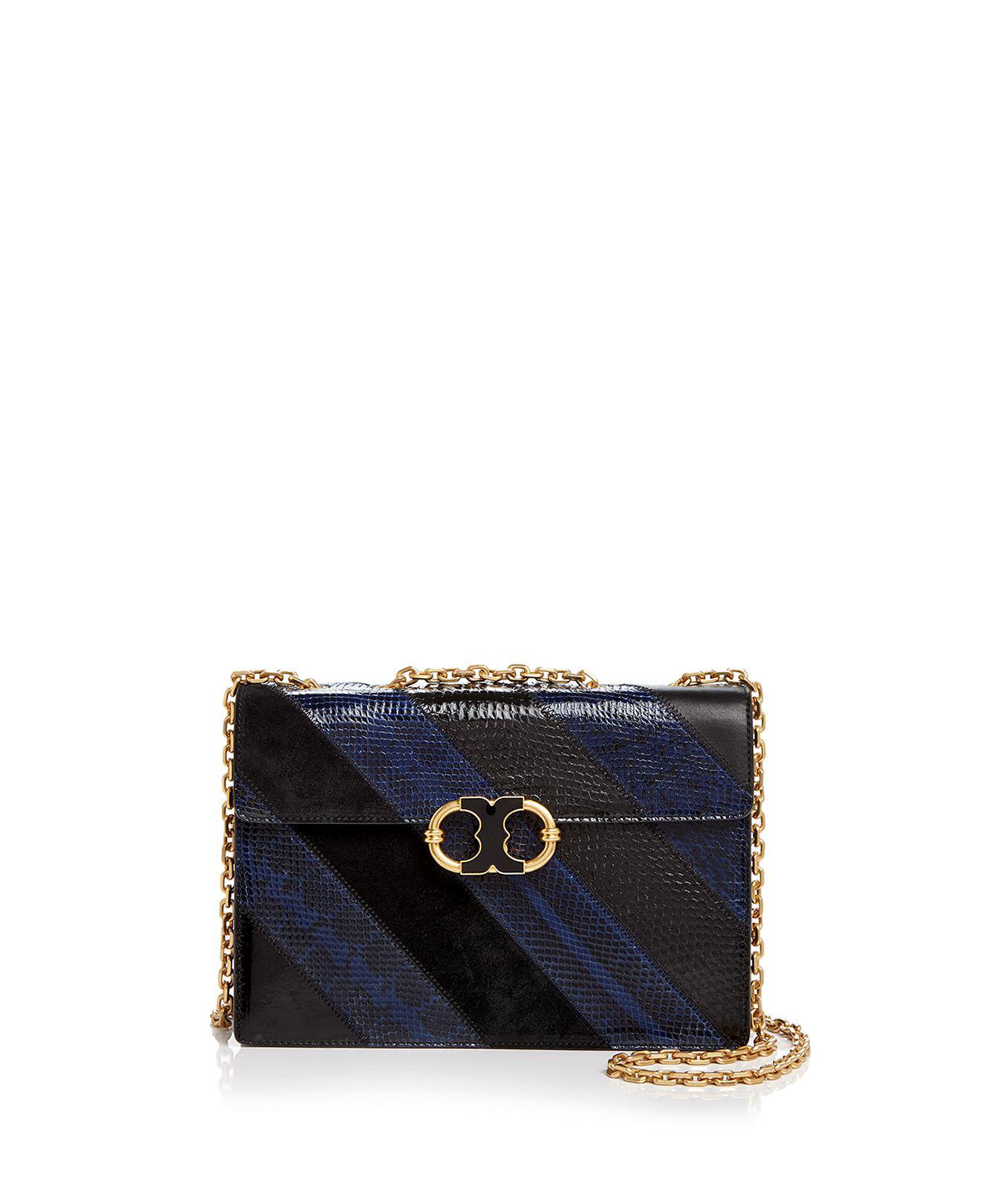 gemini link embossed medium shoulder bag