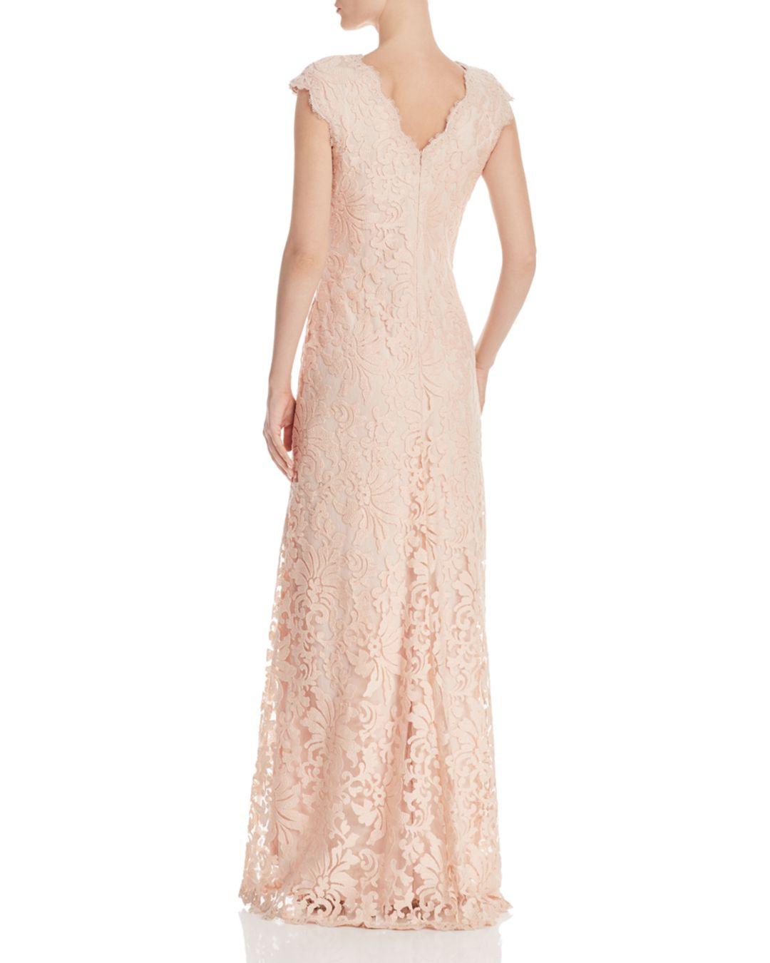 Tadashi Shoji Cap Sleeve Lace Gown in 