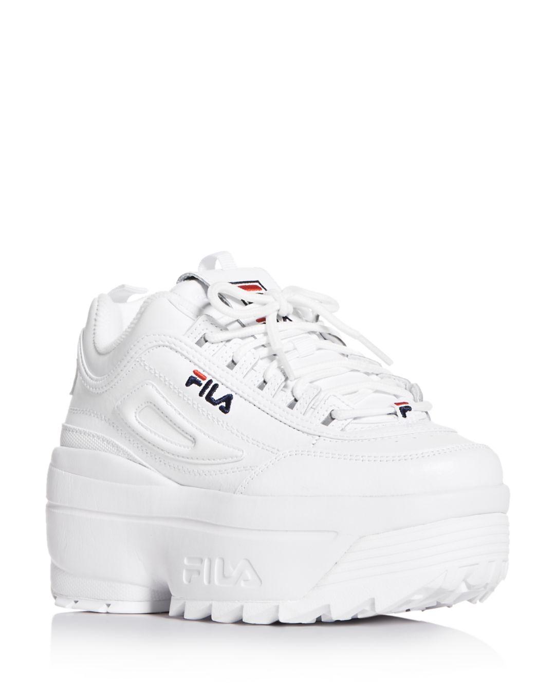 Fila Leather Women's Disruptor Ii Wedge Platform Low - Top Sneakers in ...