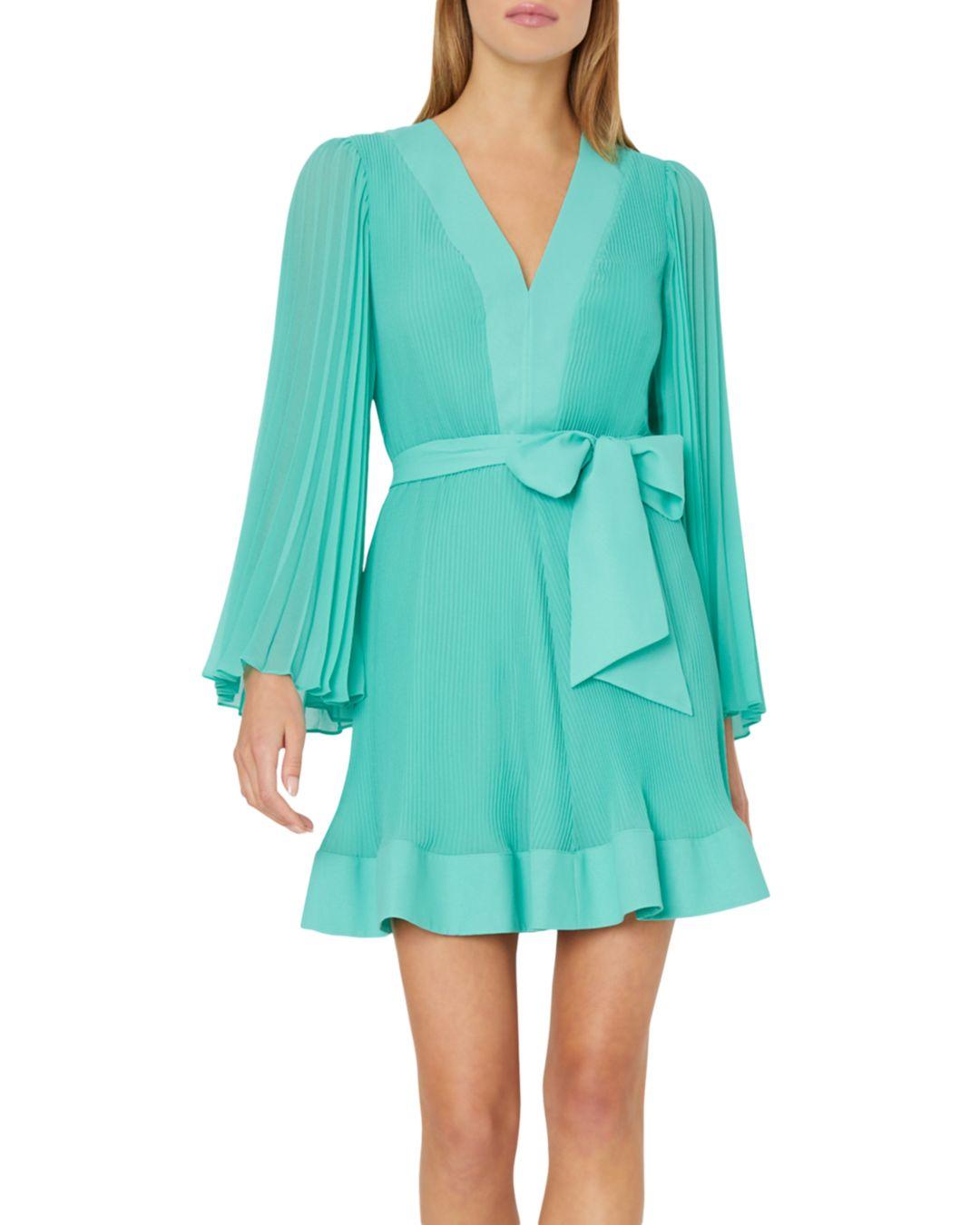 MILLY Oakley Pleated Dress in Blue Lyst