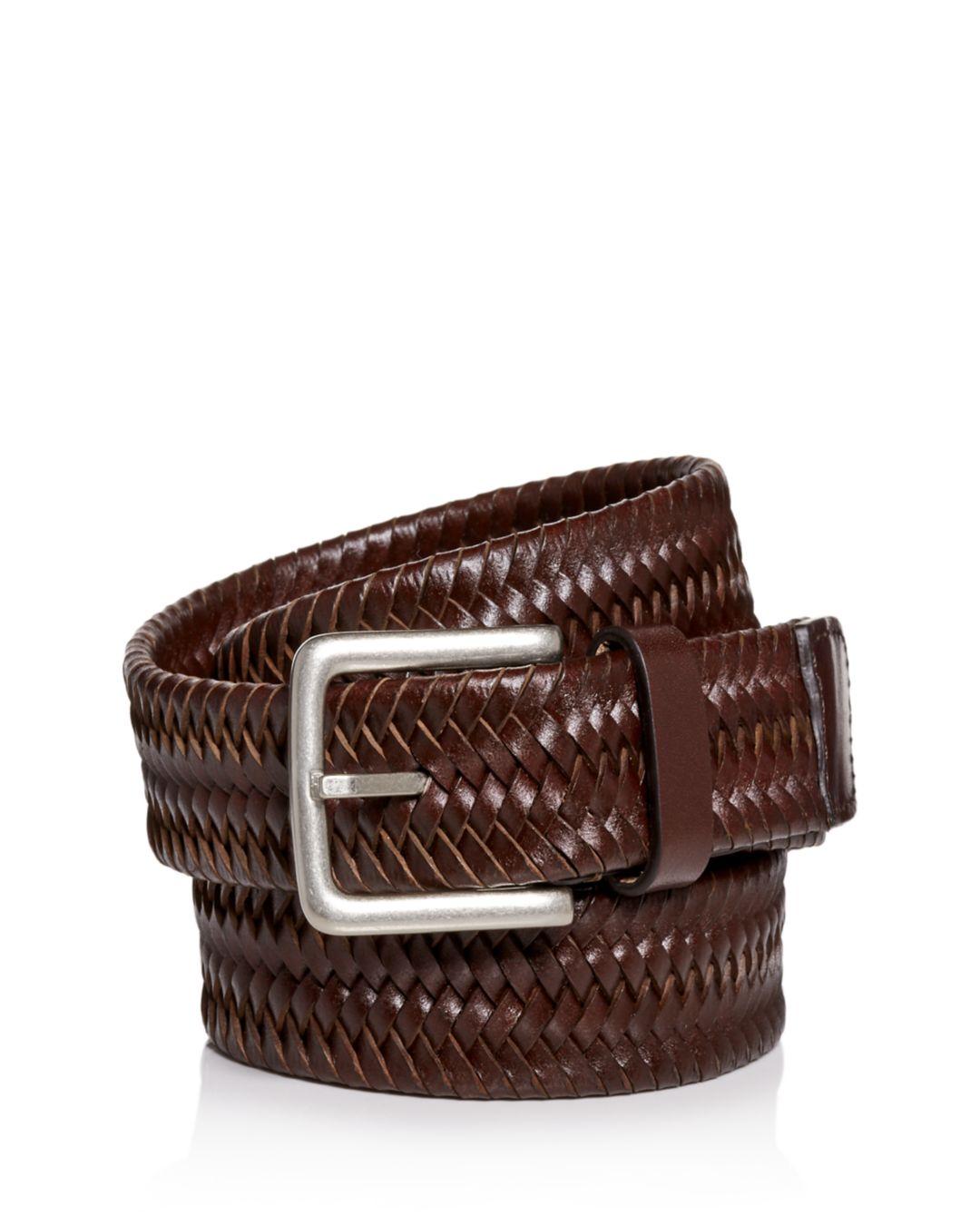 Cole Haan Men's Woven Stretch Leather Belt in Brown for Men Lyst