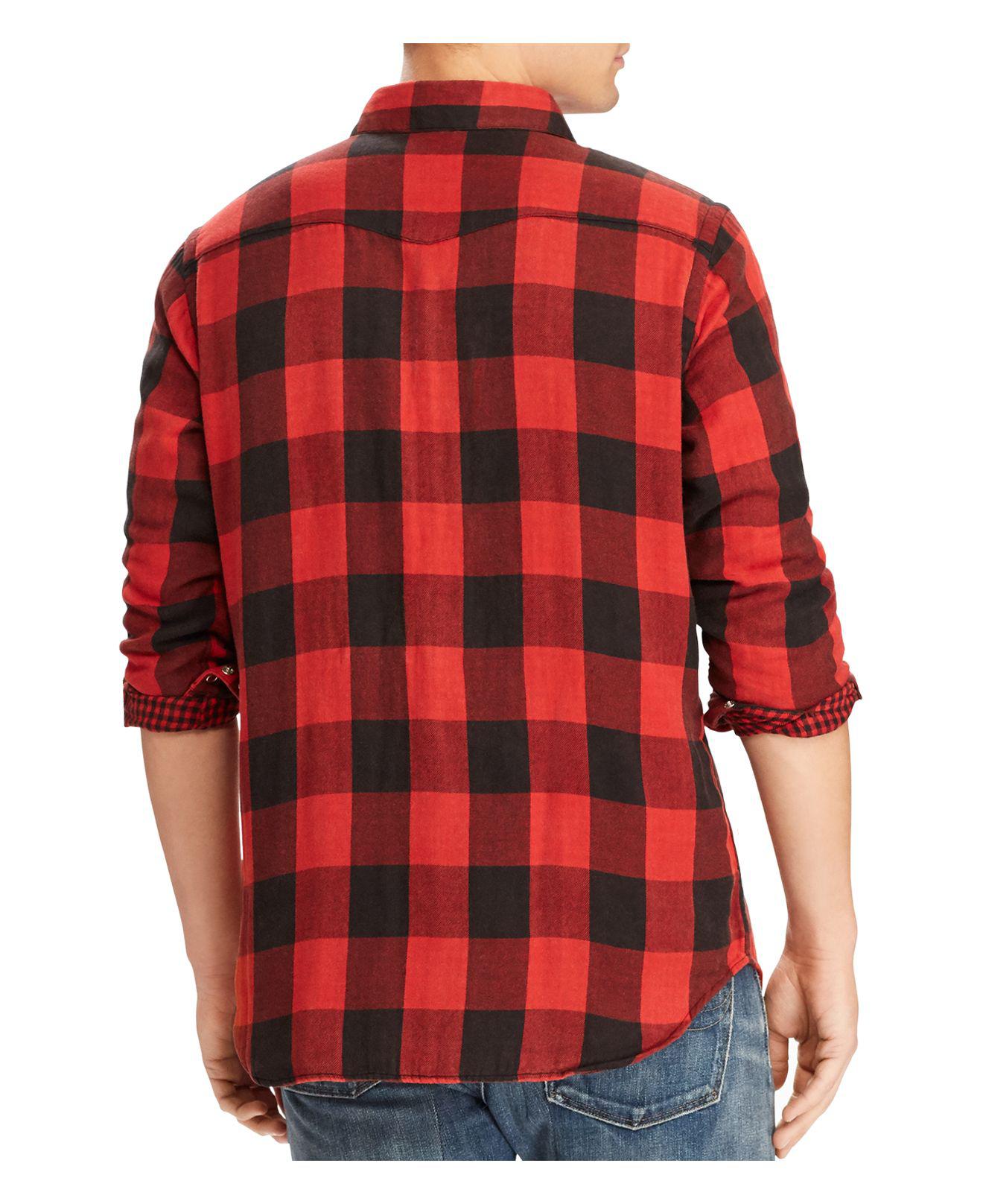 Polo Ralph Lauren Men's Iconic Flannel Shirt in Red / Black (Red) for Men |  Lyst