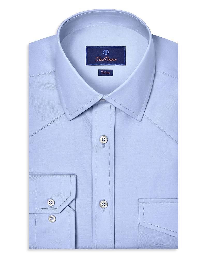 David Donahue Trim Fit Twill Western Shirt in Blue for Men | Lyst