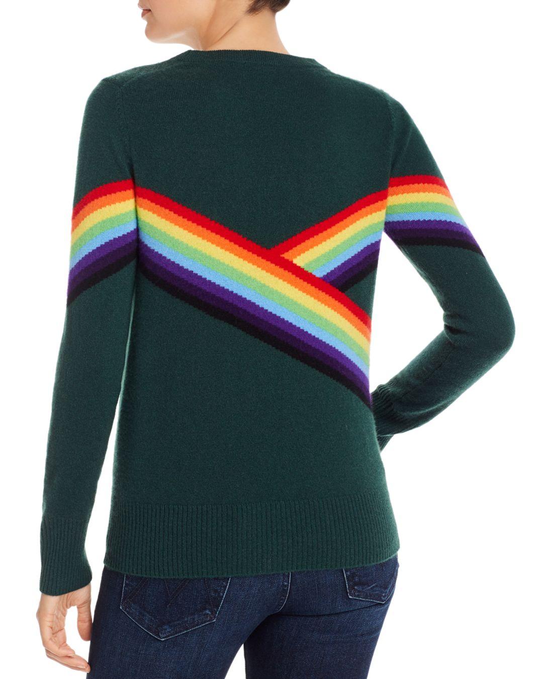 Madeleine Thompson Beatrice Rainbow Stripe Cashmere Sweater in 