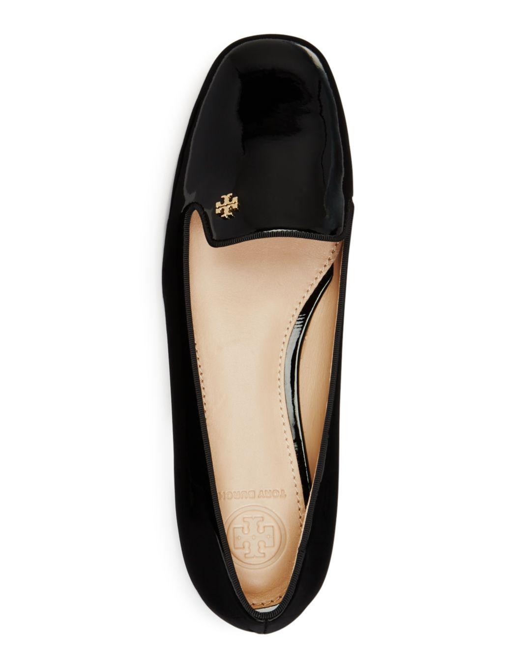 Tory Burch Samantha Patent Leather Loafers in Natural - Lyst