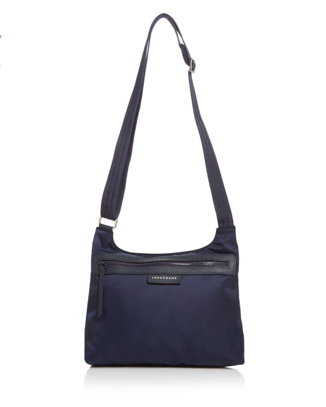 Longchamp Le Pliage Neo Flat Crossbody in Navy Blue/Silver (Blue ...