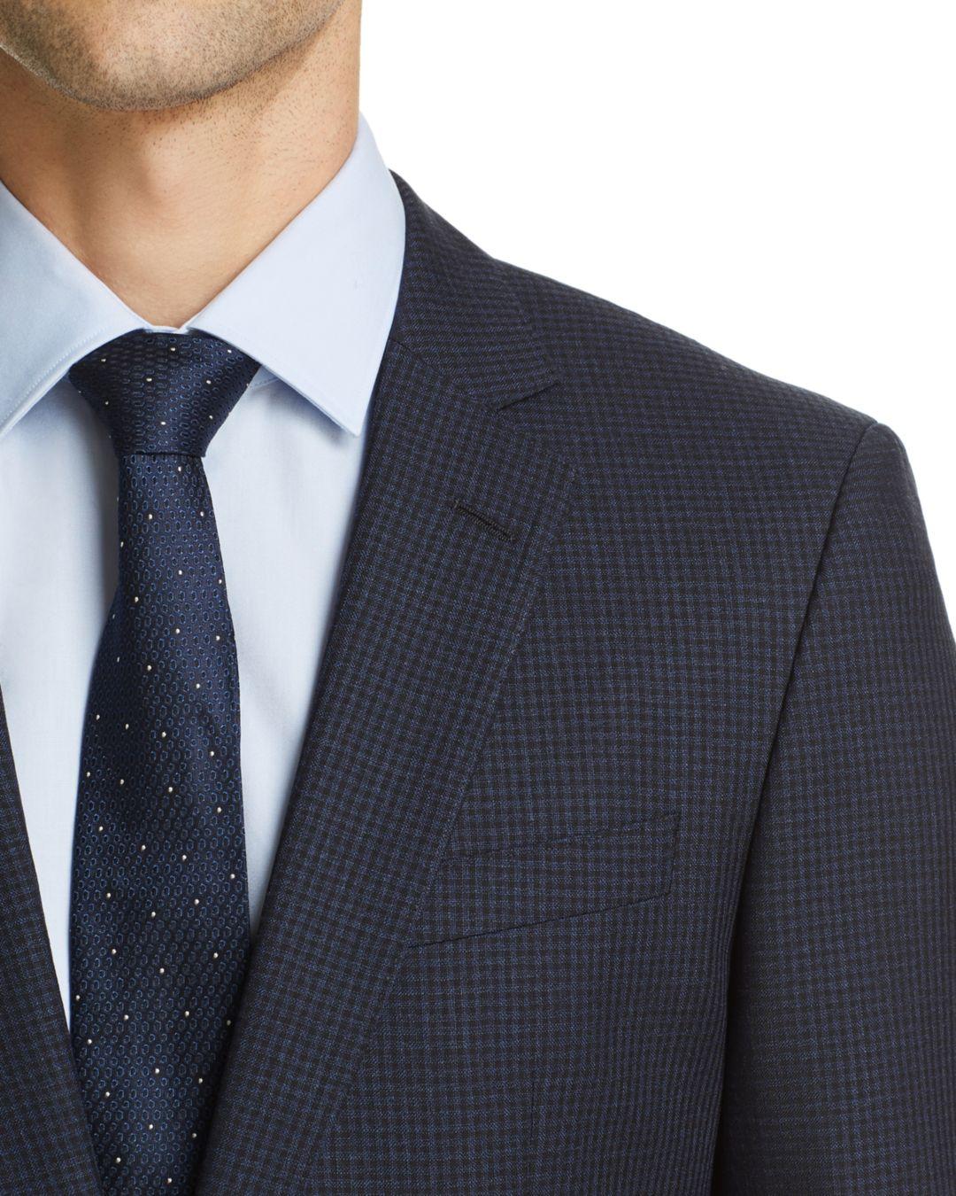 BOSS by HUGO BOSS Micro - Check Huge/genius Slim Fit Suit in Blue for Men |  Lyst