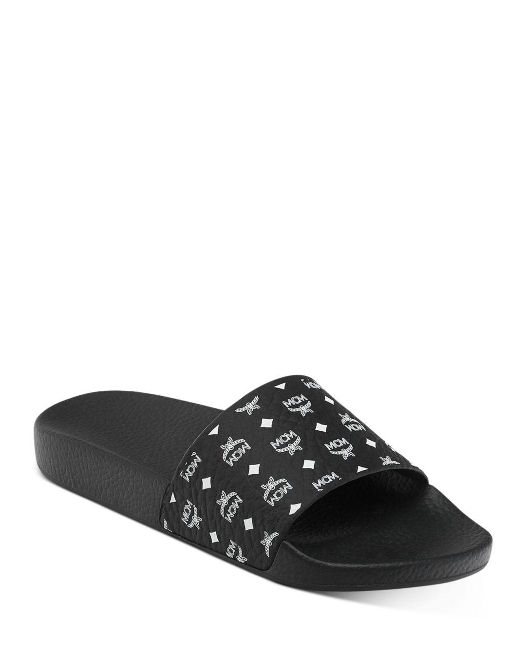 MCM Visetos Slide in Black | Lyst