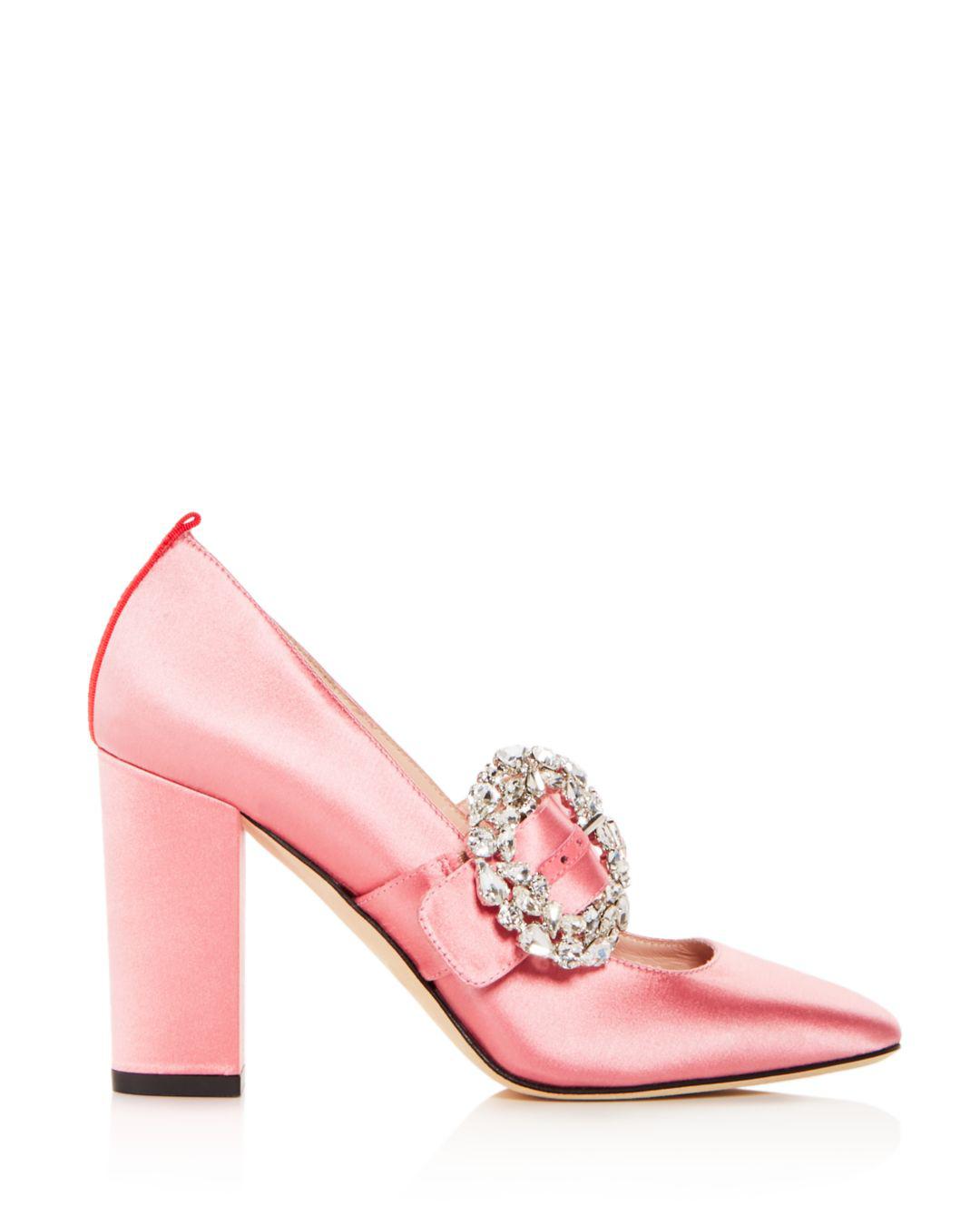 SJP by Sarah Jessica Parker Women's Celine Satin Mary Jane Block Heel