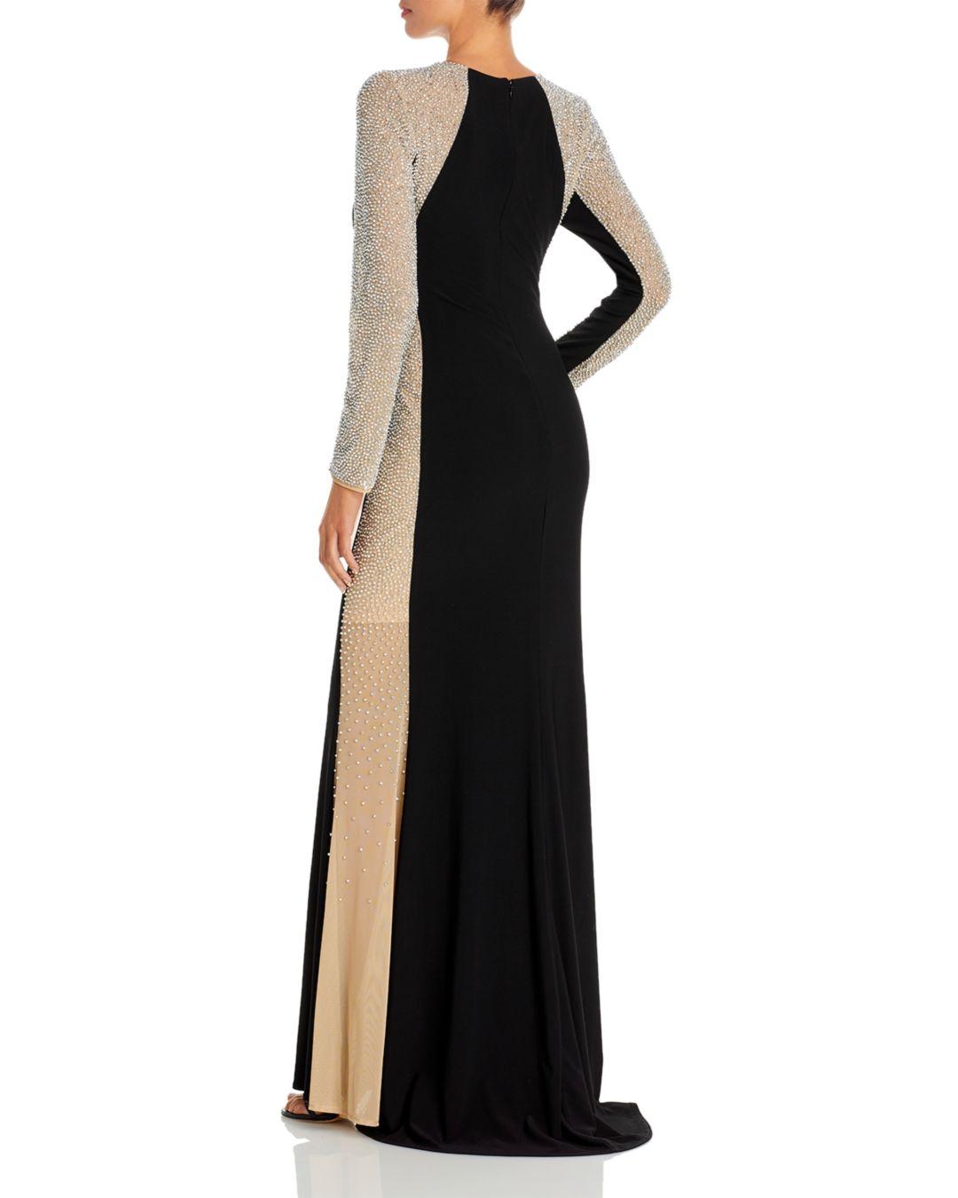 black beaded long sleeve dress