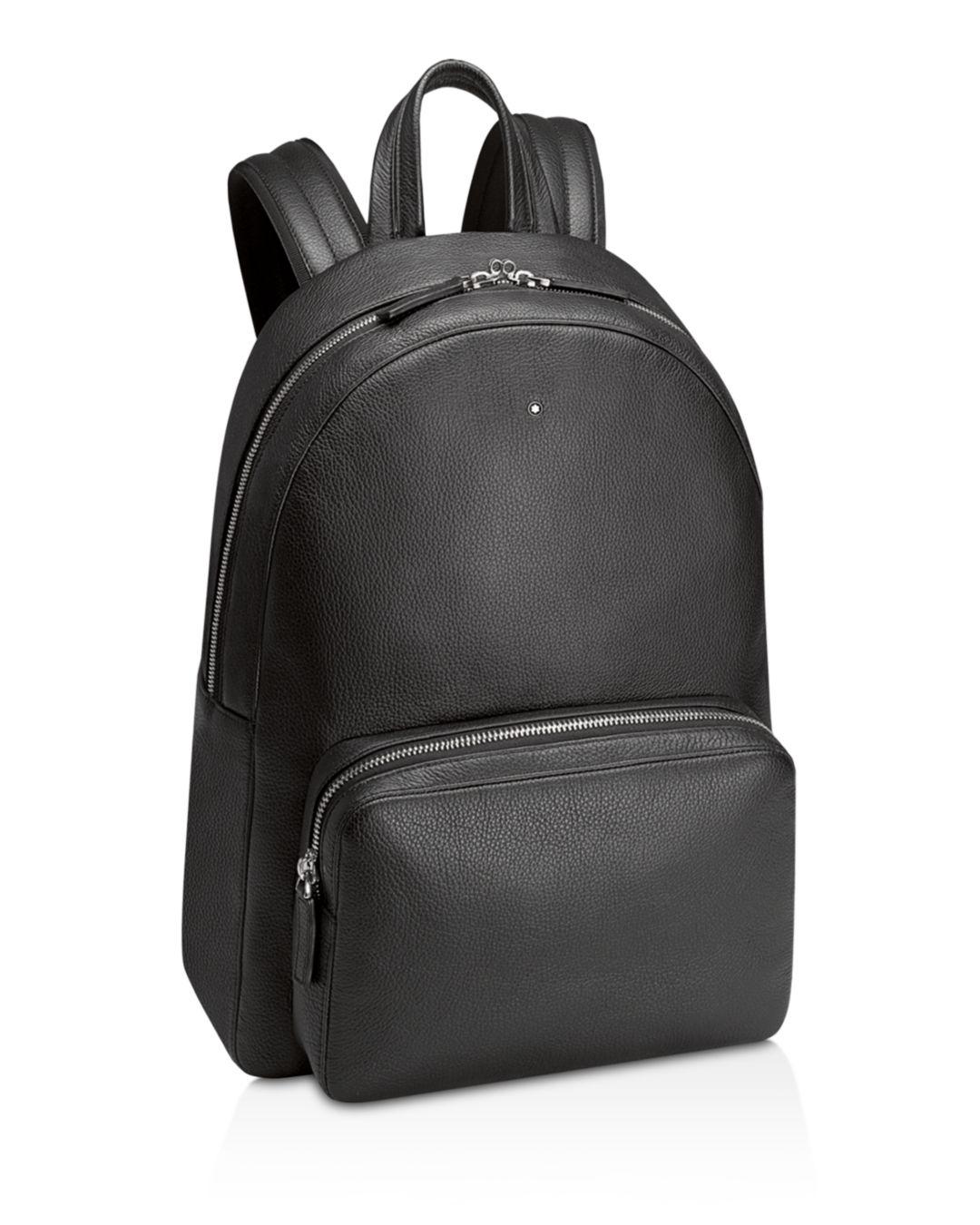 black soft leather backpack