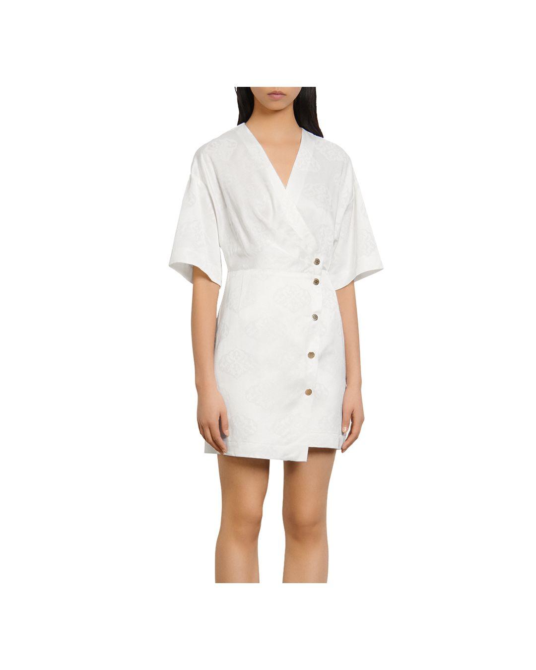 Sandro Harpie Wrap - Style Jacquard Dress in White | Lyst Canada