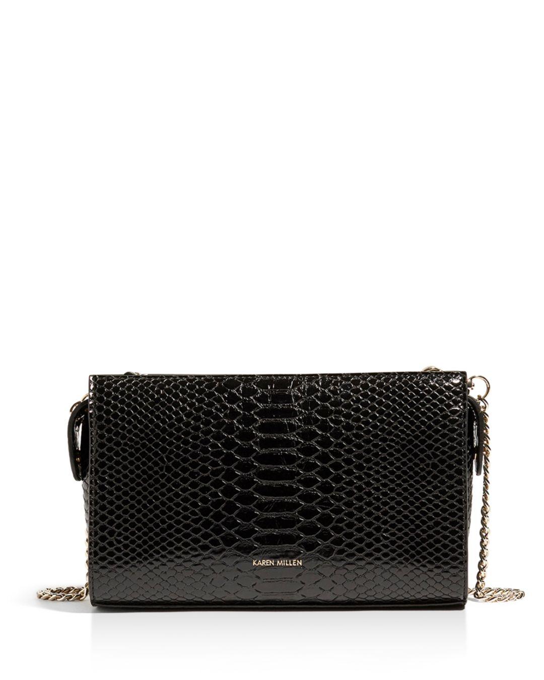 snakeskin bag black